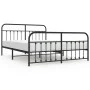 Black metal headboard and footboard bed frame 183x213cm by vidaXL, Beds and slatted bases - Ref: Foro24-352601, Price: 147,95...