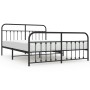 Estructura de cama cabecero y estribo metal negro 183x213cm de vidaXL, Camas y somieres - Ref: Foro24-352601, Precio: 150,31 ...
