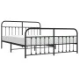 Black metal headboard and footboard bed frame 183x213cm by vidaXL, Beds and slatted bases - Ref: Foro24-352601, Price: 147,95...