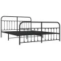 Black metal headboard and footboard bed frame 183x213cm by vidaXL, Beds and slatted bases - Ref: Foro24-352601, Price: 147,95...