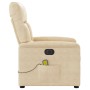 Sillón reclinable masaje eléctrico tela microfibra color crema
