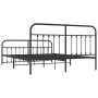 Black metal headboard and footboard bed frame 183x213cm by vidaXL, Beds and slatted bases - Ref: Foro24-352601, Price: 147,95...