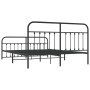 Estructura de cama cabecero y estribo metal negro 183x213cm de vidaXL, Camas y somieres - Ref: Foro24-352601, Precio: 150,31 ...