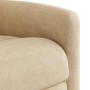 Sillón reclinable masaje eléctrico tela microfibra color crema