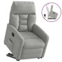 Sillón reclinable elevable tela de microfibra gris claro