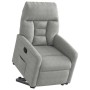 Sillón reclinable elevable tela de microfibra gris claro