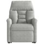 Sillón reclinable elevable tela de microfibra gris claro