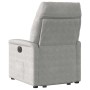 Sillón reclinable elevable tela de microfibra gris claro
