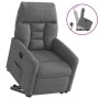Sillón reclinable elevable tela de microfibra gris oscuro