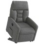 Sillón reclinable elevable tela de microfibra gris oscuro