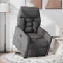 Sillón reclinable elevable tela de microfibra gris oscuro