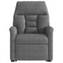 Sillón reclinable elevable tela de microfibra gris oscuro