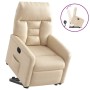 Sillón reclinable elevable tela de microfibra beige