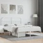 Bettgestell aus weißem Metall mit Kopfteil 140x200 cm von vidaXL, Betten und Lattenroste - Ref: Foro24-352628, Preis: 98,12 €...