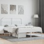 Bettgestell aus weißem Metall mit Kopfteil 140x200 cm von vidaXL, Betten und Lattenroste - Ref: Foro24-352628, Preis: 99,47 €...