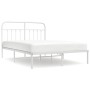 Bettgestell aus weißem Metall mit Kopfteil 140x200 cm von vidaXL, Betten und Lattenroste - Ref: Foro24-352628, Preis: 99,47 €...