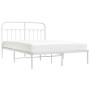 Bettgestell aus weißem Metall mit Kopfteil 140x200 cm von vidaXL, Betten und Lattenroste - Ref: Foro24-352628, Preis: 99,47 €...