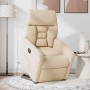Sillón reclinable elevable tela de microfibra beige
