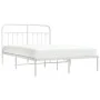 White metal bed frame with headboard 140x200 cm by vidaXL, Beds and slatted bases - Ref: Foro24-352628, Price: 98,12 €, Disco...
