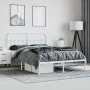 White metal bed frame with headboard 140x200 cm by vidaXL, Beds and slatted bases - Ref: Foro24-352628, Price: 98,12 €, Disco...