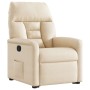 Sillón reclinable elevable tela de microfibra beige