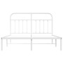 Bettgestell aus weißem Metall mit Kopfteil 140x200 cm von vidaXL, Betten und Lattenroste - Ref: Foro24-352628, Preis: 99,47 €...