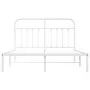 White metal bed frame with headboard 140x200 cm by vidaXL, Beds and slatted bases - Ref: Foro24-352628, Price: 98,12 €, Disco...