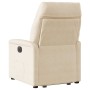 Sillón reclinable elevable tela de microfibra beige