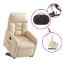 Sillón reclinable elevable tela de microfibra beige