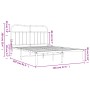 Bettgestell aus weißem Metall mit Kopfteil 140x200 cm von vidaXL, Betten und Lattenroste - Ref: Foro24-352628, Preis: 99,47 €...