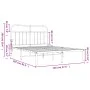 White metal bed frame with headboard 140x200 cm by vidaXL, Beds and slatted bases - Ref: Foro24-352628, Price: 98,12 €, Disco...