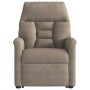 Sillón reclinable de masaje elevable tela microfibra gris taupe