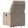 Sillón reclinable de masaje elevable tela microfibra gris taupe