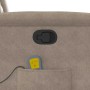 Sillón reclinable de masaje elevable tela microfibra gris taupe