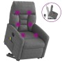 Sillón reclinable masaje elevable tela microfibra gris oscuro