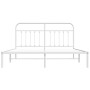 Bettgestell aus weißem Metall mit Kopfteil 160x200 cm von vidaXL, Betten und Lattenroste - Ref: Foro24-352630, Preis: 122,67 ...