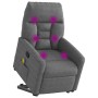Sillón reclinable masaje elevable tela microfibra gris oscuro