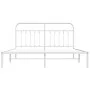 White metal bed frame with headboard 160x200 cm by vidaXL, Beds and slatted bases - Ref: Foro24-352630, Price: 120,70 €, Disc...