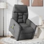 Sillón reclinable masaje elevable tela microfibra gris oscuro
