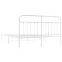 Bettgestell aus weißem Metall mit Kopfteil 160x200 cm von vidaXL, Betten und Lattenroste - Ref: Foro24-352630, Preis: 122,67 ...