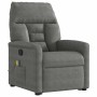 Sillón reclinable masaje elevable tela microfibra gris oscuro
