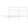 White metal bed frame with headboard 160x200 cm by vidaXL, Beds and slatted bases - Ref: Foro24-352630, Price: 120,70 €, Disc...