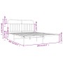 Bettgestell aus weißem Metall mit Kopfteil 160x200 cm von vidaXL, Betten und Lattenroste - Ref: Foro24-352630, Preis: 122,67 ...