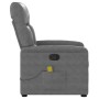 Sillón reclinable masaje elevable tela microfibra gris oscuro