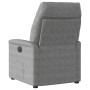Sillón reclinable masaje elevable tela microfibra gris oscuro