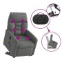 Sillón reclinable masaje elevable tela microfibra gris oscuro