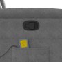 Sillón reclinable masaje elevable tela microfibra gris oscuro