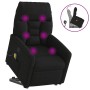 Sillón reclinable de masaje elevable tela de microfibra negro