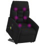 Sillón reclinable de masaje elevable tela de microfibra negro