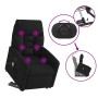 Sillón reclinable de masaje elevable tela de microfibra negro